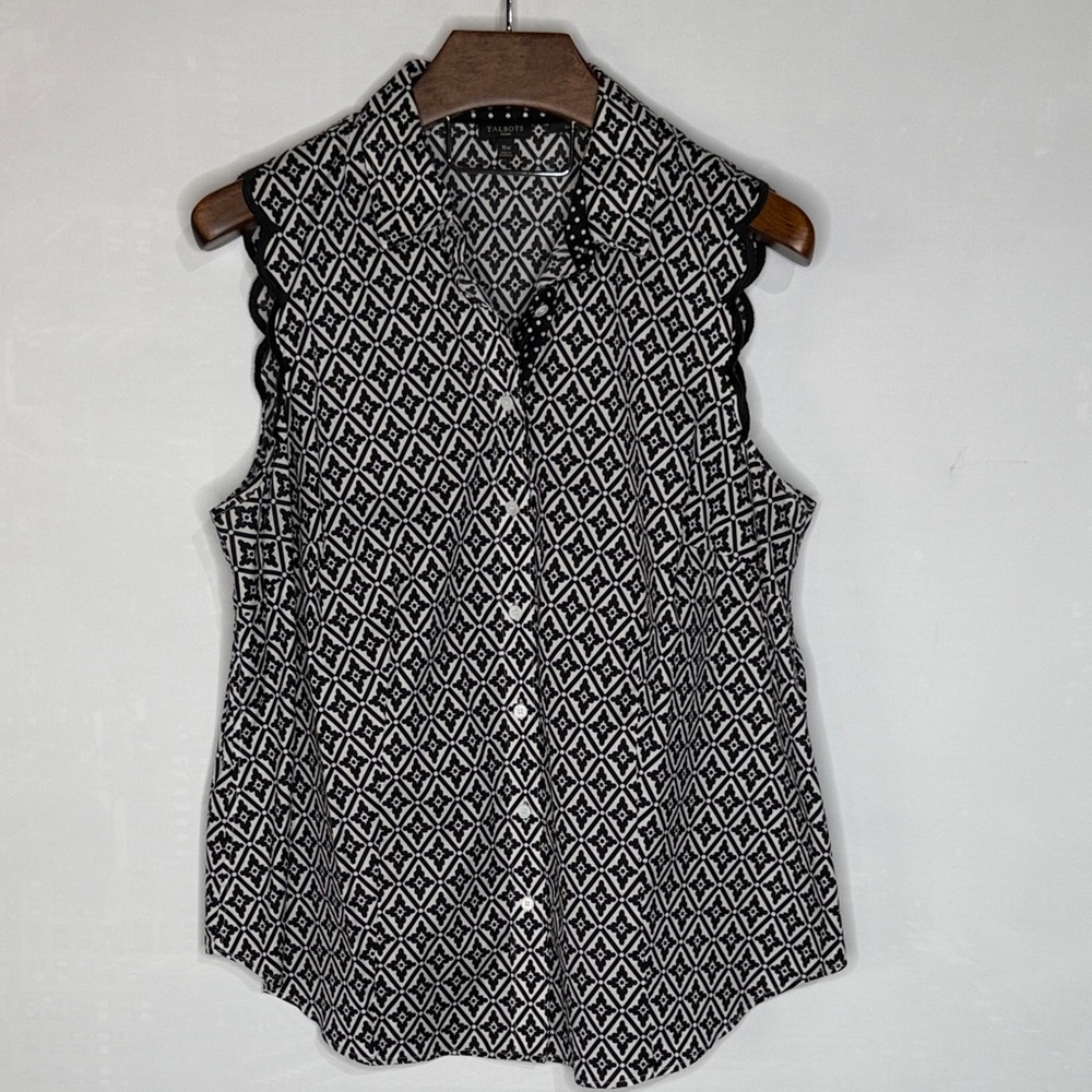 Talbots sleeveless button up blouse SZ 16w